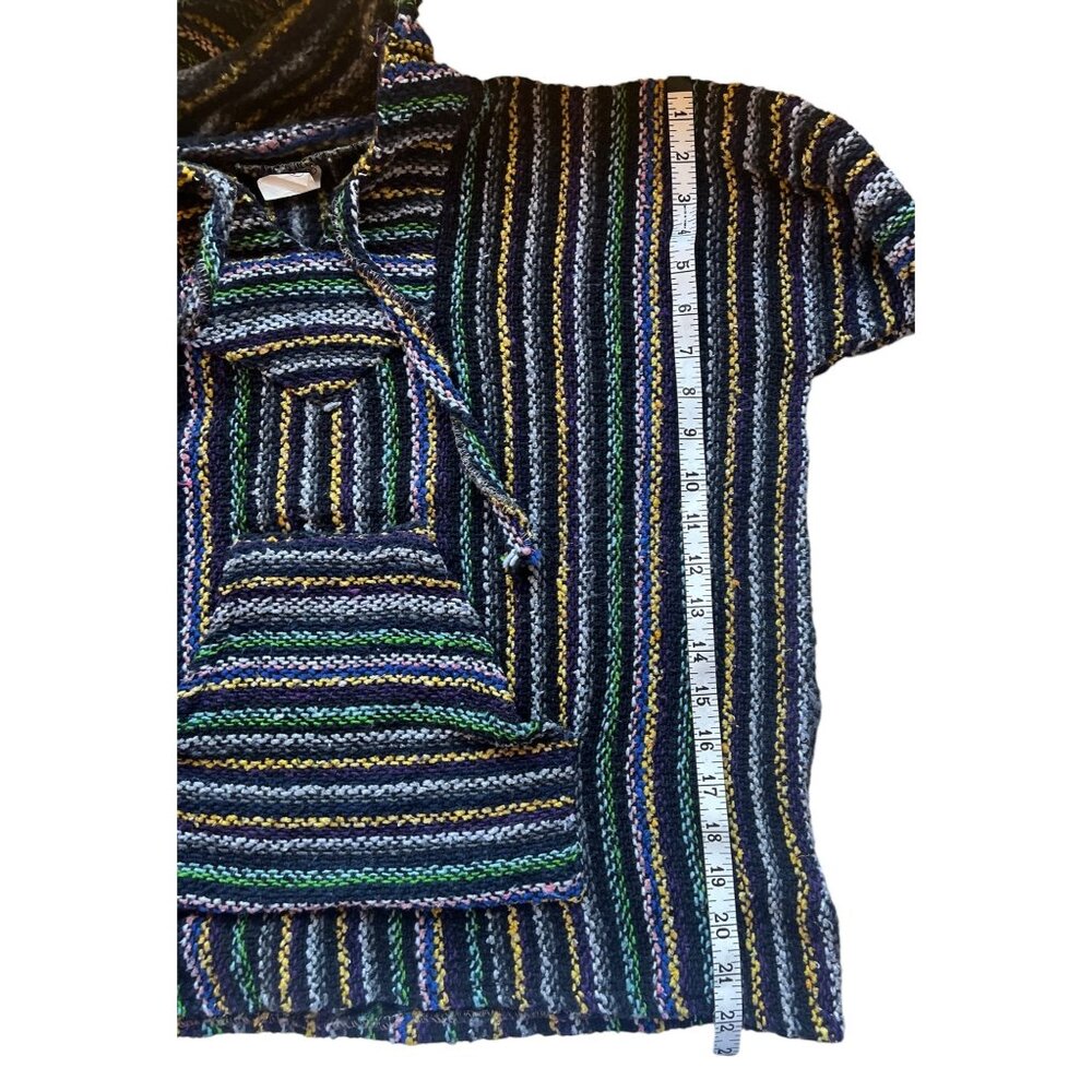 Vel Mex Hoodie Textured Black Multicolor Pull Over - Picture 5 of 15